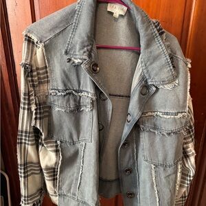 Oli & Hali Blue Denim Plaid Jacket